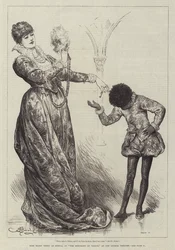 Miss Ellen Terry como Portia, en El mercader de Venecia, en el Teatro Lyceum